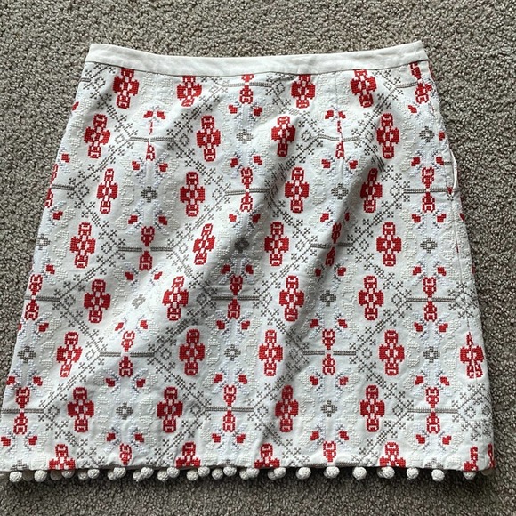 Maeve Anthropologie Blooma Cross Stitch skirt size 6 Pom - Picture 3 of 4